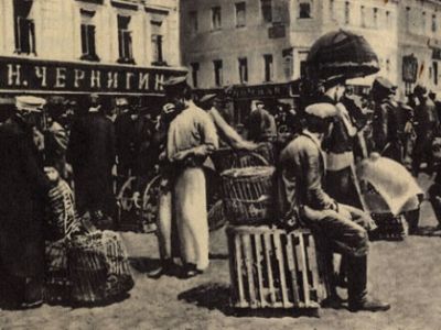 Птичий рынок в Москве в 19 веке. Фото apchekhov.ru
